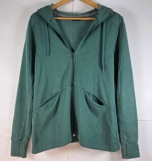 Cascade sport full zip up Hoodie women's size Medium Green lightweight Jacket
